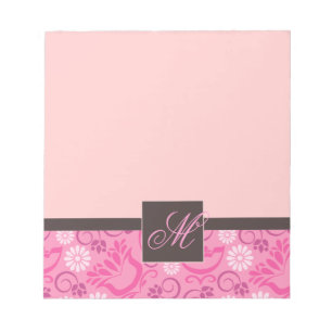 Elegantes rosa Notepad mit Monogram Notizblock