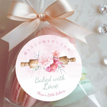 Elegantes rosa Nudelholz - Mit Liebe gebacken