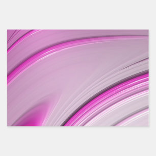 Elegantes rosa Ombre Gradient Fraktal Swirl Geschenkpapier Set