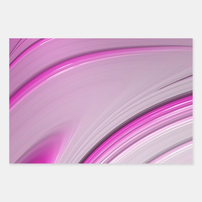 Elegantes rosa Ombre Gradient Fraktal Swirl Geschenkpapier Set (Vorderseite)