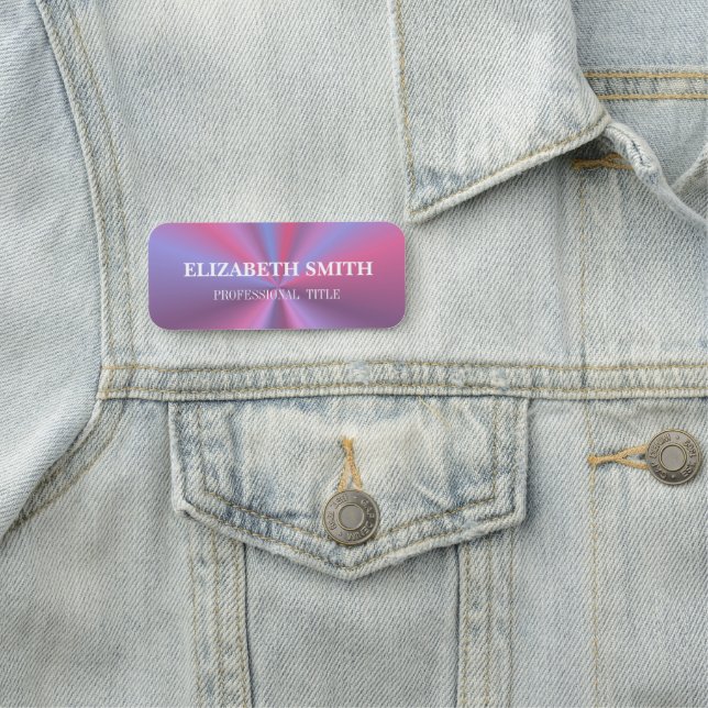 Elegantes rosa ombre moderner Name Namensschild (Beispiel)