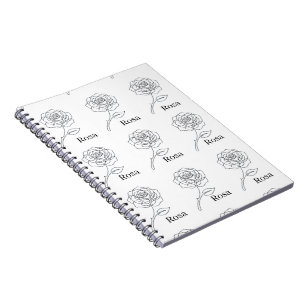 Elegantes "Rosa" One Line Art Journal Notizblock