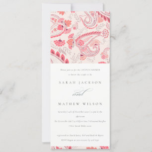 Elegantes Rosa Paisley-Typografie Jubiläum jedes J Einladung