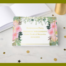 Elegantes Rosa Party für die Blumenruhe Gold Foil