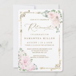 Elegantes rosa Party für die Blumenruhestätte Einladung