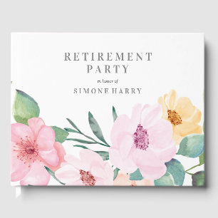 Elegantes Rosa Party Retirement Guest Book Gästebuch