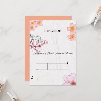 Elegantes rosa Peach Einladung