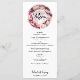 Elegantes Rosa Peonies Wedding Menu Menükarte