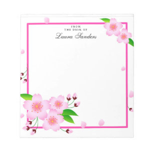 Elegantes rosa Peony Blume Personalisiert Notepad Notizblock