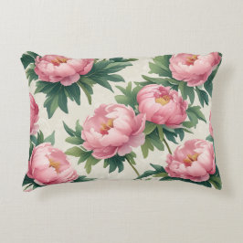 Elegantes rosa Peony Floral Pattern - Zeitloser Bo Dekokissen