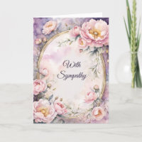 Elegantes Rosa Peony Oval Frame Beileid