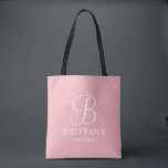 Elegantes Rosa Personalisierte Bridesmaid<br><div class="desc">Eleganter Blush Pink Personalisiert Bridesmaid Geschenke mit personalisierten Monogramm in elegantem Kalligraphie Schriftart Stil mit Name und Titel der Brautjungfrau in klassischem Serif-Schriftart Stil. Auch perfekt für die Trauzeugin,  Blumenmädchen,  Brautmutter und vieles mehr.</div>