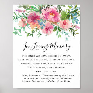 Elegantes rosa Pfingstrosen-Blumen-Hochzeitsgedenk Poster