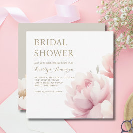 Elegantes Rosa Pink Peony Garden Brautparty Einladung