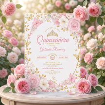 Elegantes Rosa Quinceañera Goldener Schmetterling 