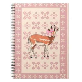 Elegantes rosa Reh-muster Weihnachten  Notizblock