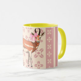 Elegantes rosa Reh-muster-Weihnachten  Tasse