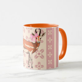 Elegantes rosa Reh-muster Weihnachten  Tasse