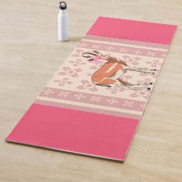 Elegantes Rosa Reh-Muster-Weihnachten  Yogamatte