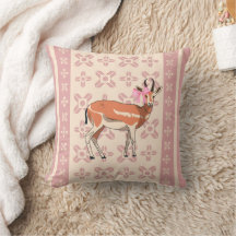 Elegantes rosa Reh-muster Weihnachts Kissen