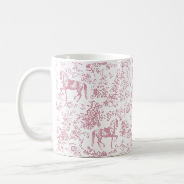 Elegantes Rosa Reittier Kaffeetasse (Links)