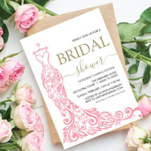 Elegantes Rosa Rosa Rosa Gown Brautparty