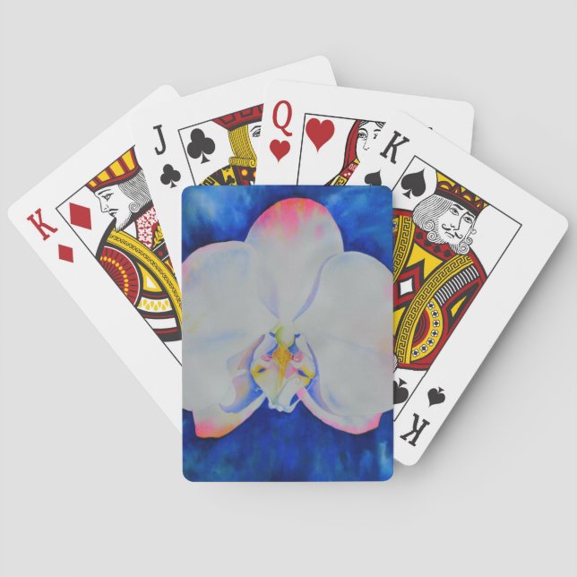Elegantes Rosa Rosa Rosa Orchid Blume Spielkarten (Rückseite)