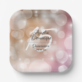 Elegantes Rosa Rosa Rosa Quinceñera Pappteller