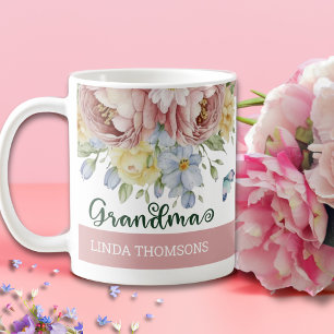 Elegantes Rosa Rosa Rosa Rosa Gelbe Frühlingsblüte Kaffeetasse