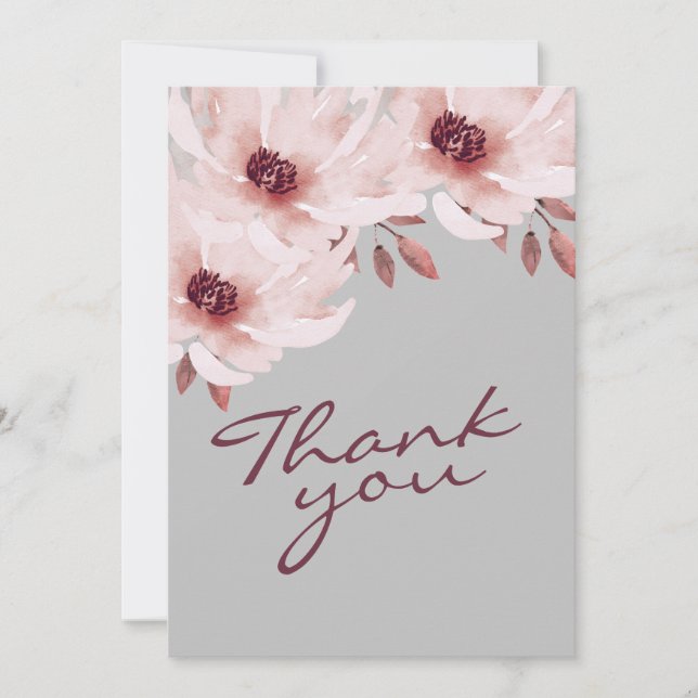 Elegantes Rosa Rosa Rusty Foto Dankeskarte (Vorderseite)