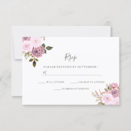 Elegantes Rosa & Rose Gold Wedding RSVP