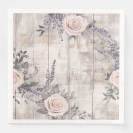 Elegantes rosa Rose Lavender Wedding Paper Napkin Serviette