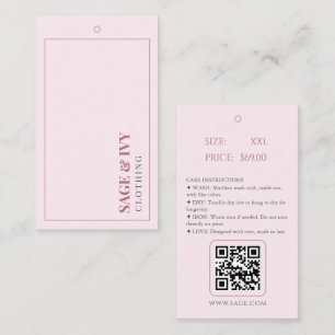 Elegantes Rosa-Roségold-QR-Code-Hängeschild Visitenkarte
