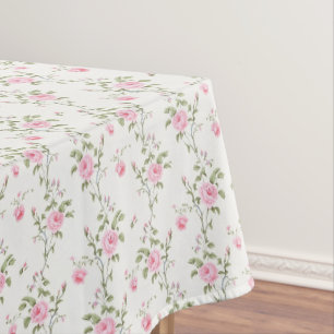 Elegantes rosa Roses-Blume-Muster Tischdecke
