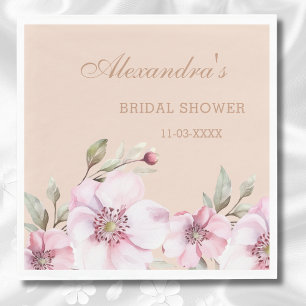 Elegantes Rosa Roses Brautparty Serviette
