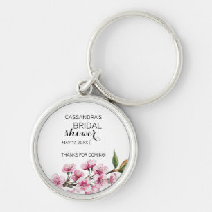 Elegantes Rosa Sakura Florales Hochzeitsdusche Dan Schlüsselanhänger