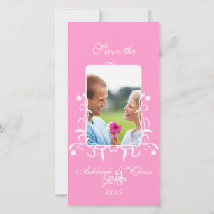Elegantes Rosa Satin Rette das DateYour-Foto Save The Date