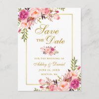 Elegantes Rosa Save the Date