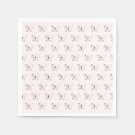 Elegantes rosa Schmetterlingsmuster Papier Napkins Serviette