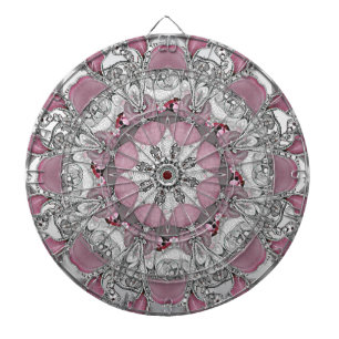 Elegantes rosa Silberdekoratives Dartboard Dartscheibe