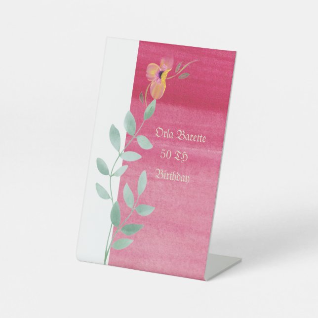 Elegantes Rosa Sockelschild (Vorderseite)