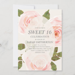 Elegantes Rosa Springtime Blumensüß 16 Einladung