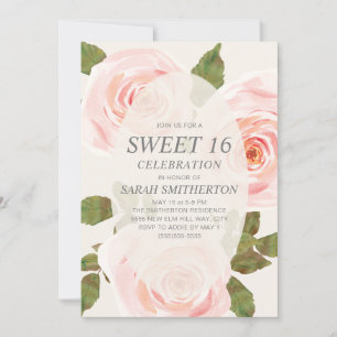 Elegantes Rosa Springtime Blumensüß 16 Einladung