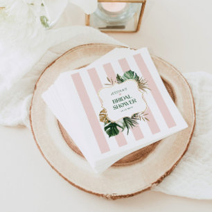 Elegantes rosa Streifen tropisches mädchenhaftes B Serviette