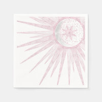 Elegantes rosa Sun Moon Doodle Mandala Weißes Desi