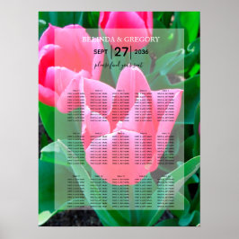 Elegantes rosa Tulips Hochzeitssattel Poster