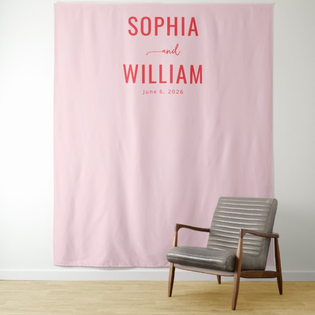 Elegantes rosa typografisches Banner Wandteppich (Beispiel)