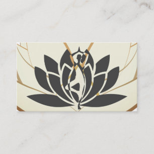 Elegantes Rosa-u. Goldlotos-Blumen-Logo-Yoga Visitenkarte