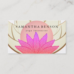 Elegantes Rosa-u. Goldlotos-Blumen-Logo-Yoga Visitenkarte