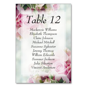 Elegantes rosa und Aquamarines Blumendiagramm Tischnummer